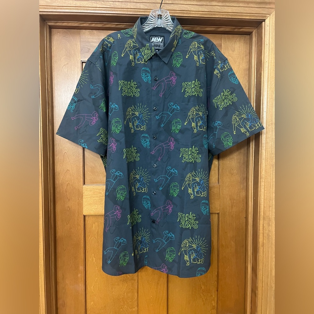 Funky Hippo Apparel AEW Young Bucks Button Down Shirt Size 2XL